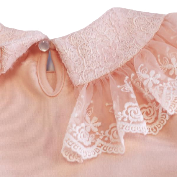 Lace Collar Top - Pink - doe a dear