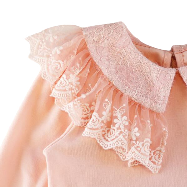 Lace Collar Top - Pink