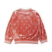 Sequin Heart Velvet Loungewear Set - Coral