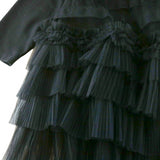 Ruffle Mesh Layer Dress - Black
