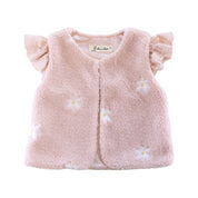 Polar Fleece Floral Vest - Pink - doe a dear