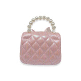Pink Bowtie Shiny Quilted Purse