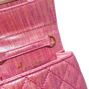 Fuchsia Bowtie Shiny Quilted Purse