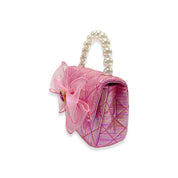 Fuchsia Bowtie Shiny Quilted Purse