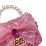 Fuchsia Bowtie Shiny Quilted Purse