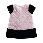Quilted Dress with Fur Mix -Pink