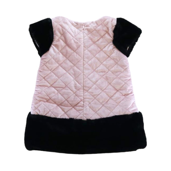 Quilted Dress with Fur Mix