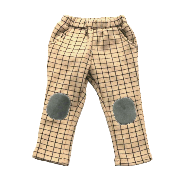 Elastic Checked Pant w/ Knee Patch - doe a dear