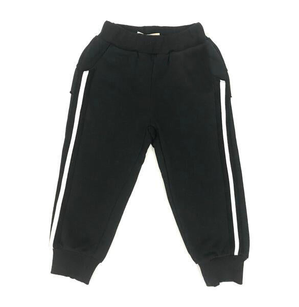 Black Joggers with White Stripe