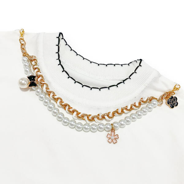 Necklace Tee - white - doe a dear
