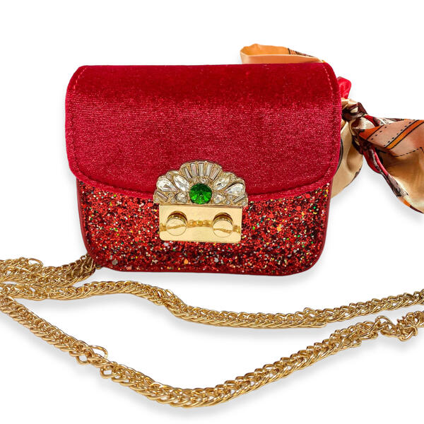 Jewel Glitter Mini Purse - red