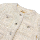 Ivory Fur Trim Tweed Jacket
