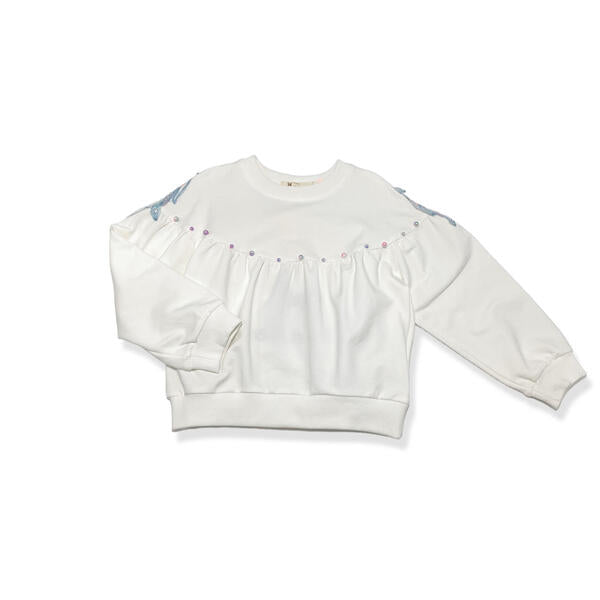 Embellished Angel Wings Sweatshirt - doe a dear