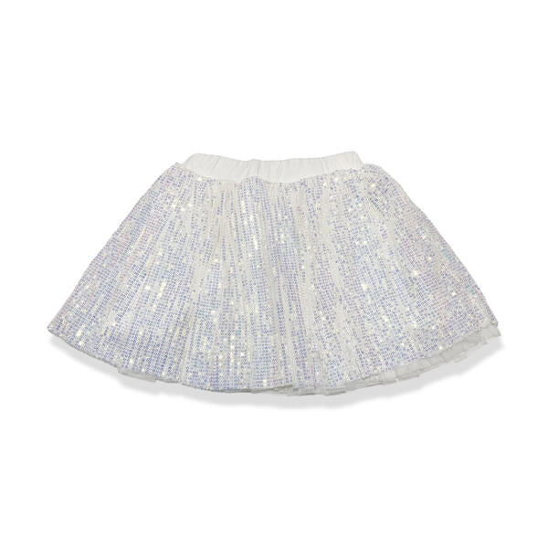 White Reversible Sequin Skirt