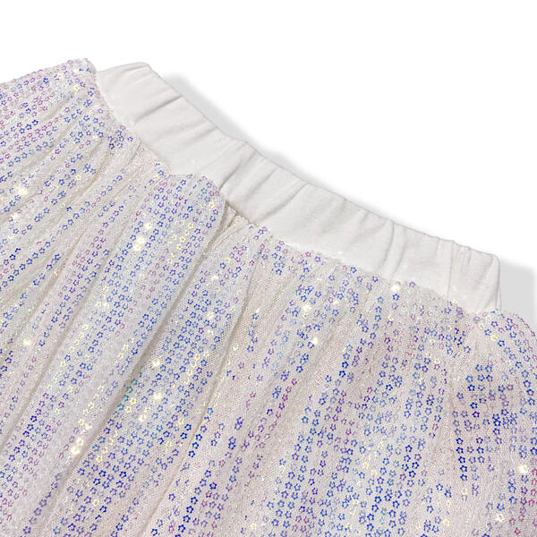 White Reversible Sequin Skirt