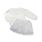 White Reversible Sequin Skirt