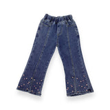 Embellished Flare Jeans - Denim