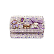 Purple Teddy & Bow Tweed Purse - doe a dear