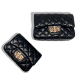 Pearl Closure Quilted Purse