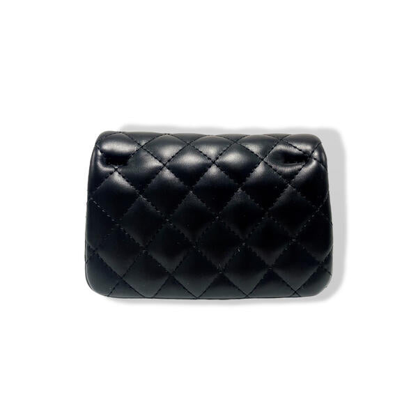 Black Pearl Closure Quilted Purse - doe a dear