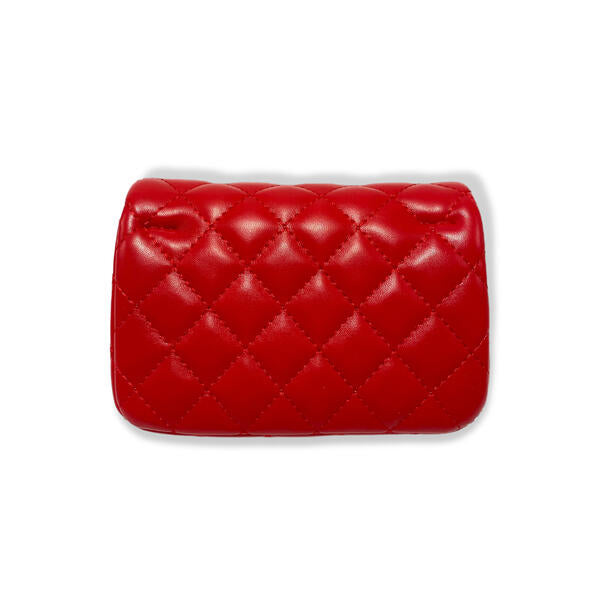 Red Pearl Closure Quilted Purse - doe a dear