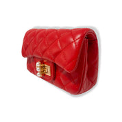 Red Pearl Closure Quilted Purse - doe a dear