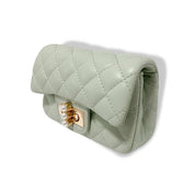 Green Pearl Closure Quilted Purse - doe a dear