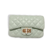 Green Pearl Closure Quilted Purse - doe a dear