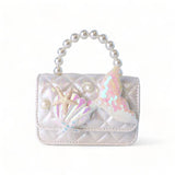 White Mermaid Shiny Quilted Purse