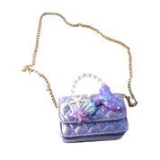 Purple Mermaid Shiny Quilted Purse - doe a dear