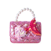 Fuchsia Mermaid Shiny Quilted Purse - doe a dear