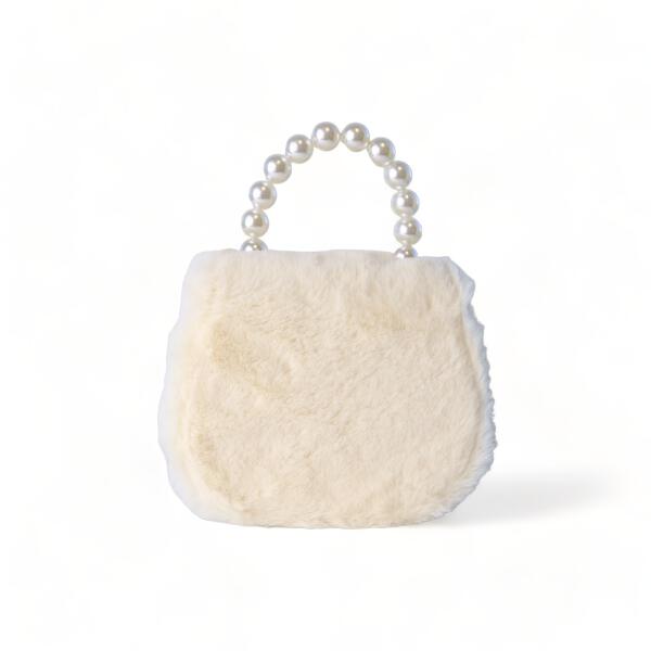 Cream Butterfly Furry Purse - doe a dear