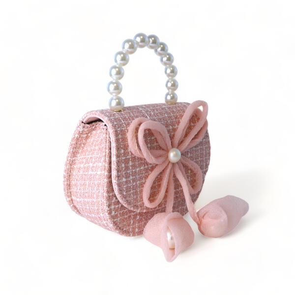 Pink Bowtie Tweed Purse - doe a dear