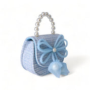 Blue Bowtie Tweed Purse - doe a dear