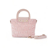 Pearls Quilted Velvet Bag