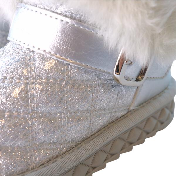Silver Fur Trim Quilted Boot - doe a dear