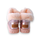Pink Fur Trim Glitter Boot