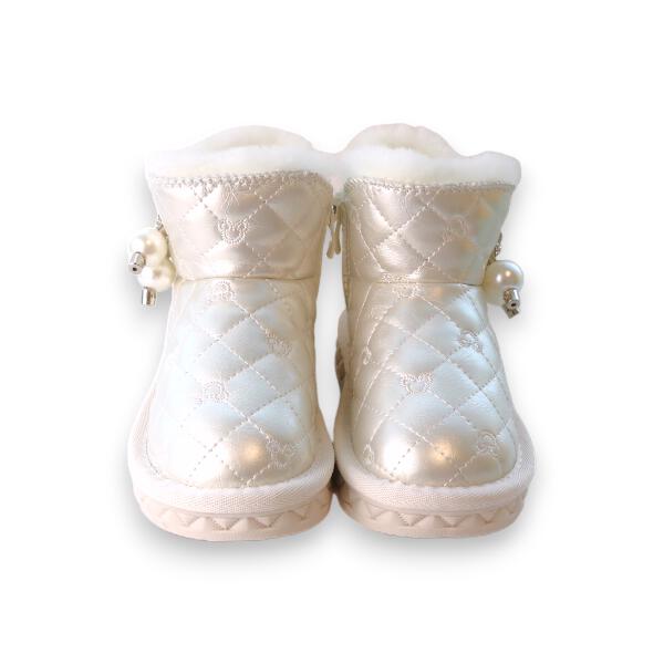 Ivory Pearl Charm Quilted Boot
