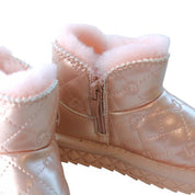 Pink Pearl Charm Quilted Boot