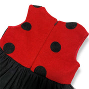 Red and Black Polka Dot Wooly Tulle Dress - doe a dear