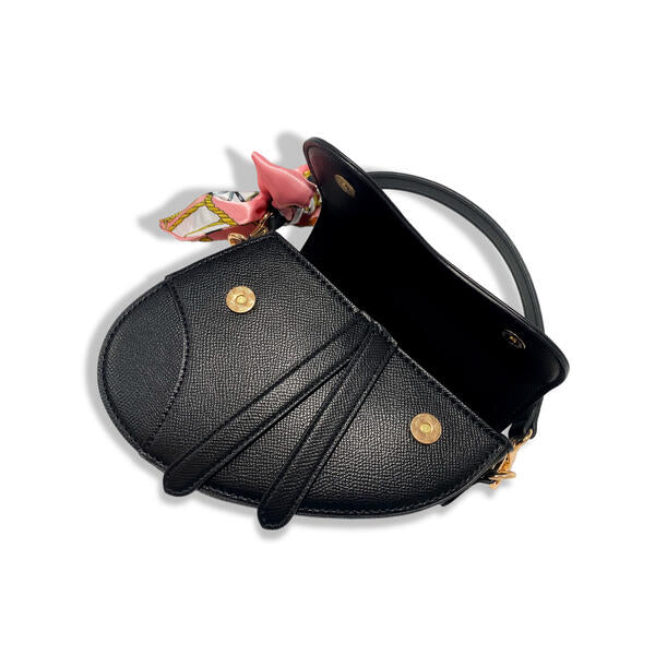 Black Saddle Purse - doe a dear