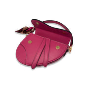 Fuchsia Saddle Purse - doe a dear