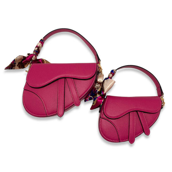 Fuchsia Saddle Purse - doe a dear