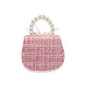 Fuchsia Feather Floral Tweed Purse - doe a dear