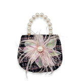 Feather Floral Tweed Purse