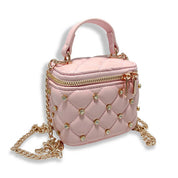 Light Pink Embellished Vanity Quilted Purse - doe a dear