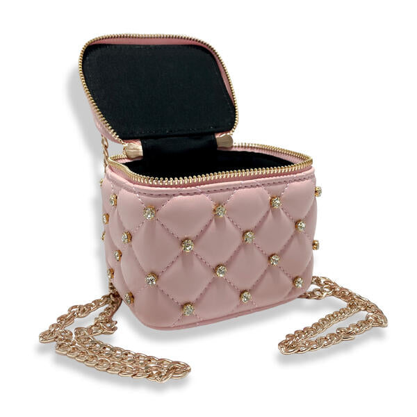 Light Pink Embellished Vanity Quilted Purse - doe a dear