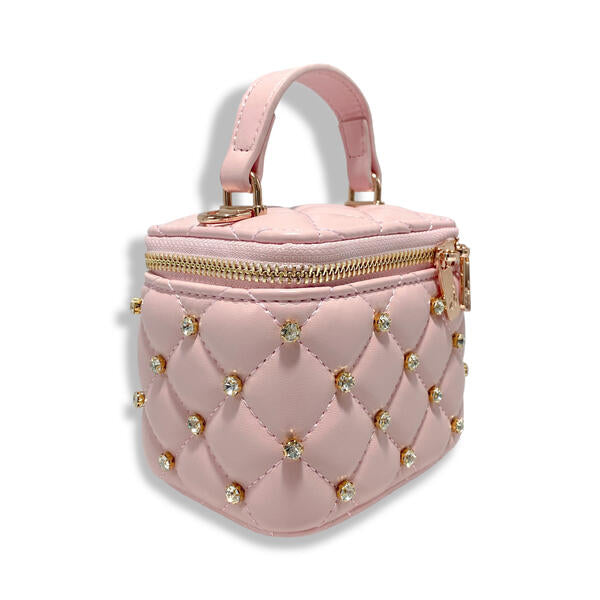 Light Pink Embellished Vanity Quilted Purse