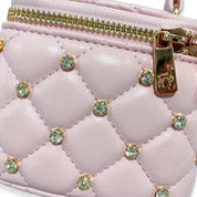 Light Pink Embellished Vanity Quilted Purse - doe a dear