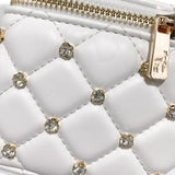 White Embellished Vanity Quilted Purse